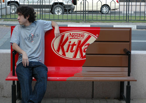 A bench that looks like a Kit-Kat