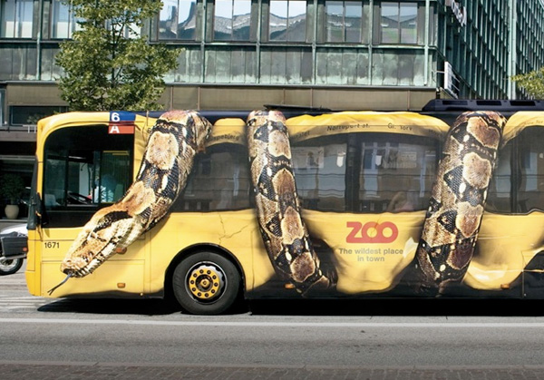 Python crushing a bus artowrk